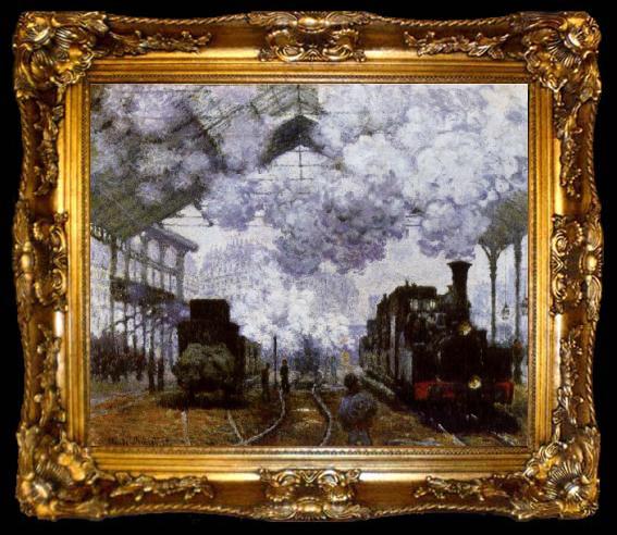 framed  Claude Monet The Gare Saint-Lazare Arrival of a Train, ta009-2